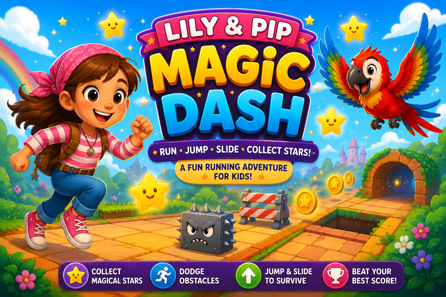 Magic Dash Game for Kids: 1 Amazing Lily & Pip Adventure