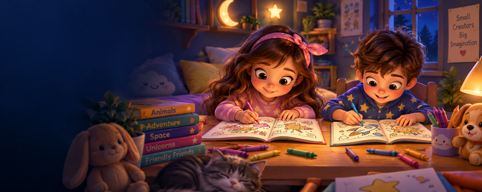 Free coloring pages for kids with a girl and boy coloring