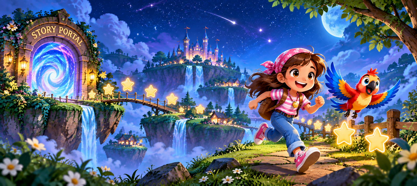 Story Star Adventure game for kids with Lily and Pip